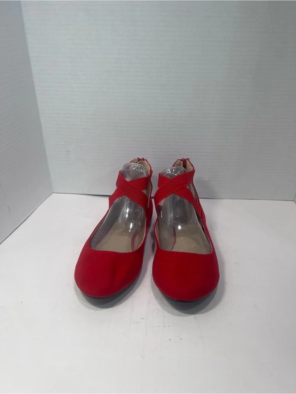 Dream Pairs Red Cross-Strap Ballet Flats